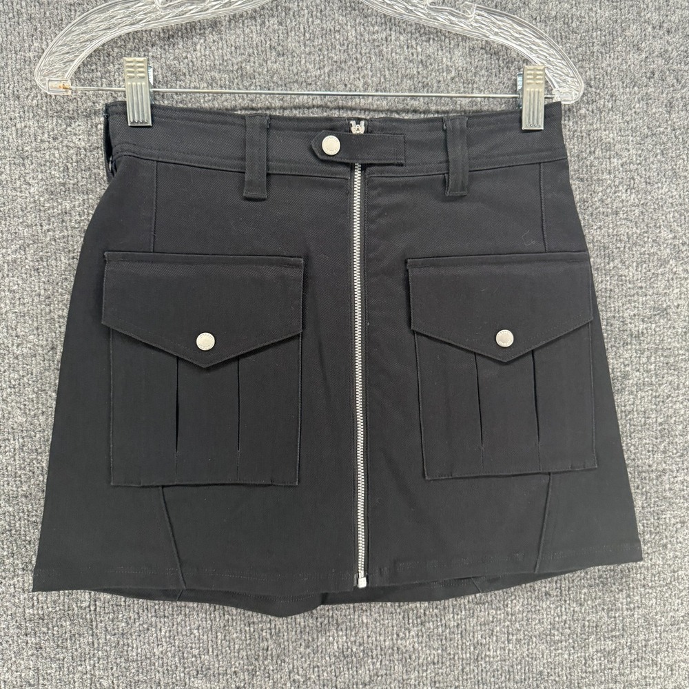 Air Jordan Skirt Womens Small Black Cargo Front Zip Mini‎ Casual 90s Streetwear